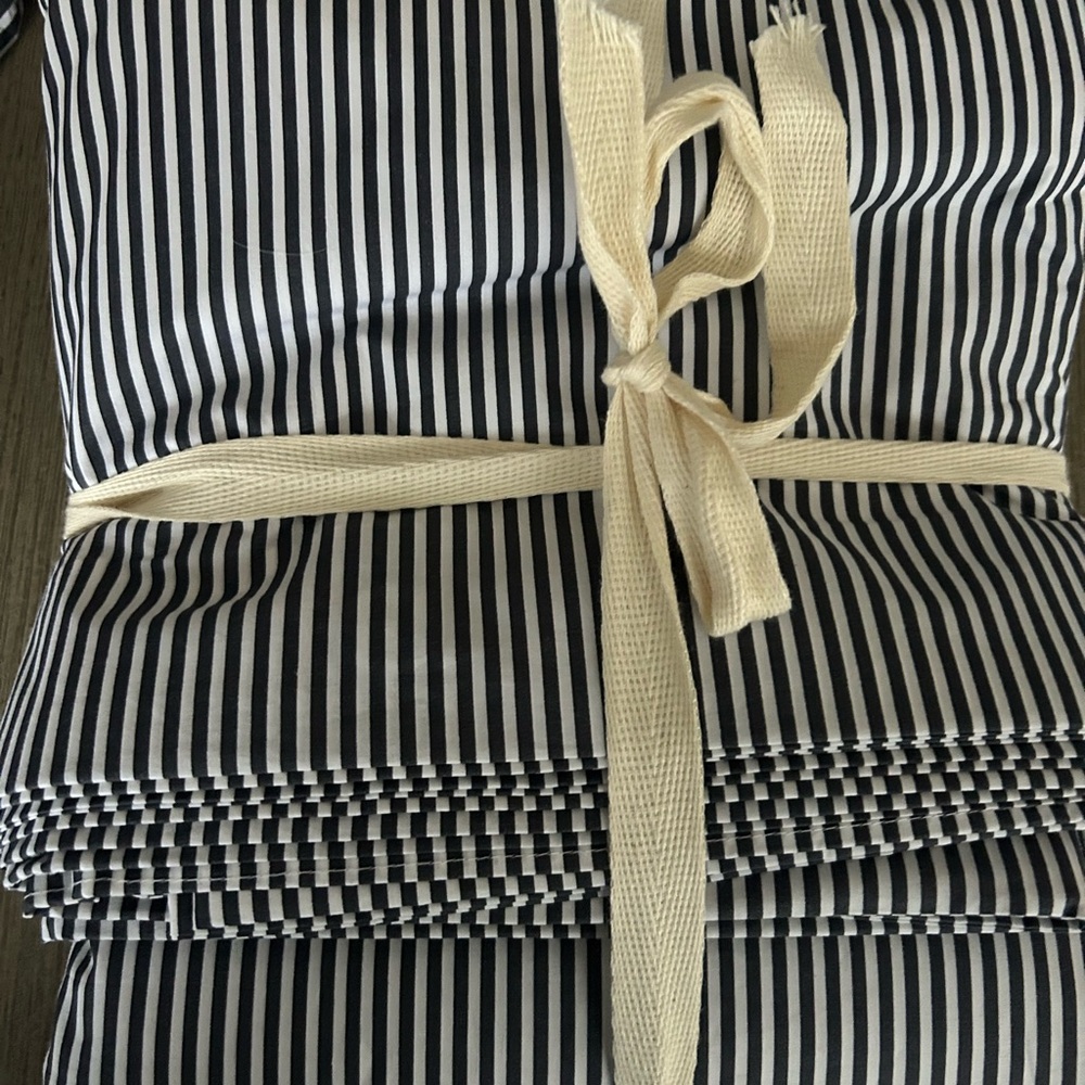 Quince Oxford striped king duvet set